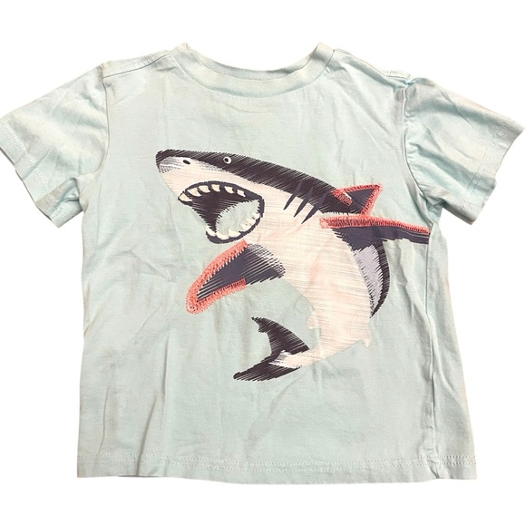 Kids Shark Graphic T-Shirt - Light Blue - Picture 1 of 6